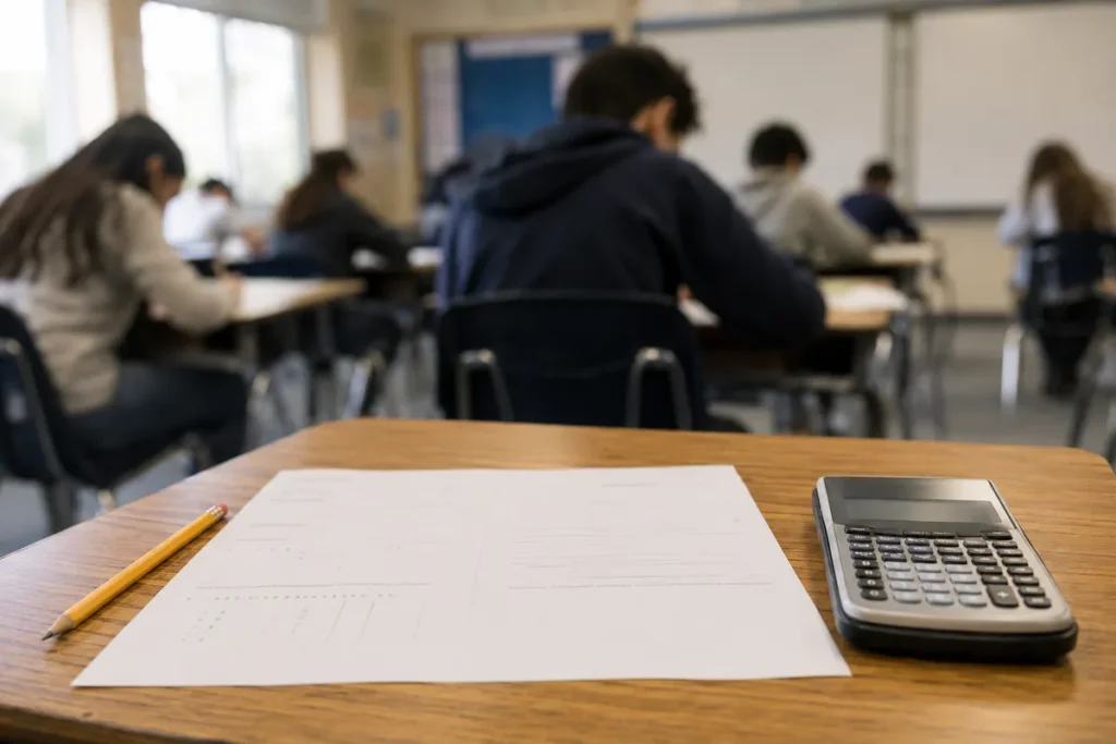 Učenik prati onlajn čas fizike i matematike od kuće